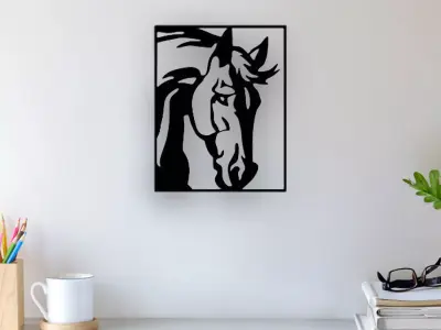 Horse Wall Art 3D print model shop