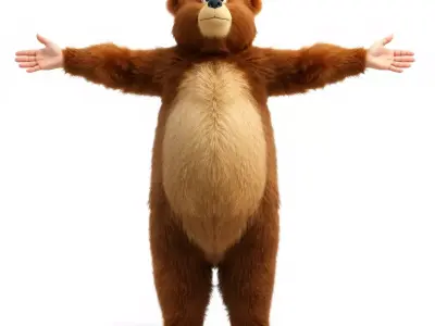 Cartoon Bear Texture model pack Low-poly 3D model