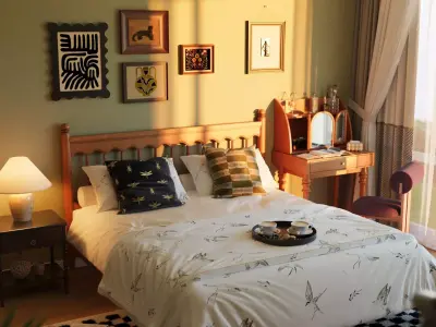 Bedroom interior scenes 3D model 13
