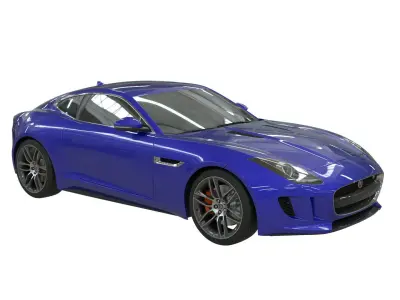 Realistic Car 2019 Jaguar TypeF with Interior Rigged PBR Vehicle Low-poly 3D model