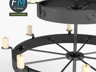 Medieval chandelier 4 3D model
