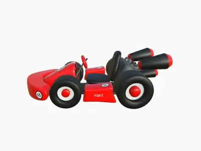 Cartoon Kart C01 Red - Vehicle Racing Design Low-poly 3D model