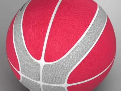 Basketball ball EBA red Low-poly 3D model