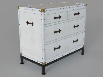 Ludlow Trunk 4-Drawer Dresser 3D model