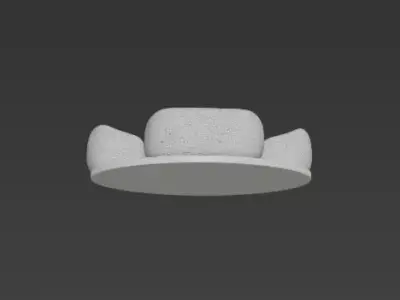 Cozy Sofa Set Coffee Cups Small Podium 3D 3D print model