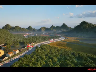 Verdant Ascent Rally - Realistic Race Track Environment Low-poly 3D model