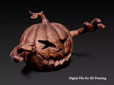 Halloween Pumpkin Monster Trying to Catch You 3D print model