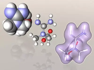 Creatine molecule 3D model