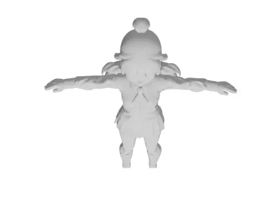T-Pose 3D Female Character for Animation and Game Design 3D model