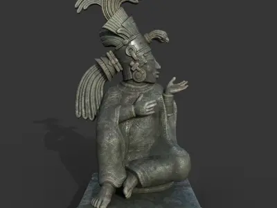 Low poly Mayan Inca Aztec Statue 220511 Low-poly 3D model