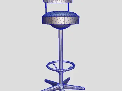 Stool 5 bar Low-poly 3D model