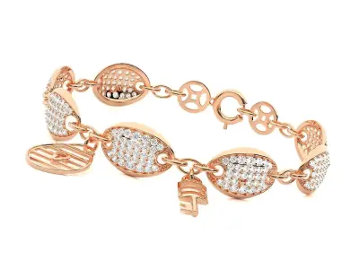 Lock and Key High Jewelry Diamond Bracelet 3dm stl renders  3D print model