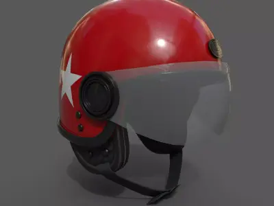Helmet scifi racer Generic sport Color 3d model  Low-poly 3D model