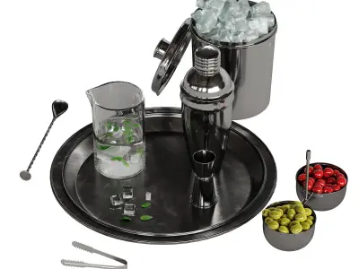 Cocktail decor set 2 3D model