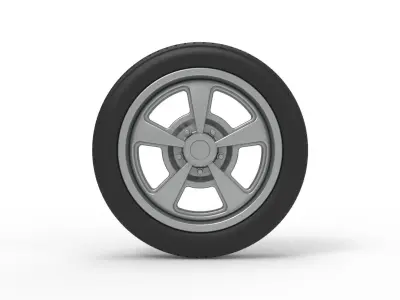 Front wheel of old school dragster Version 2 Scale 1 to 25 3D print model