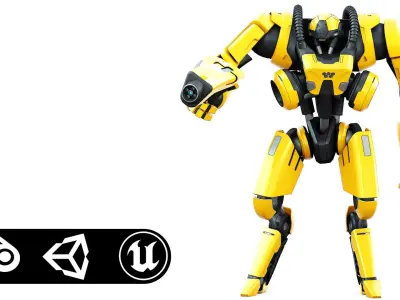 BATTLE DROID SYRIOS-F Rigged for Unreal Engine - Unity - MIXAMO 3D model