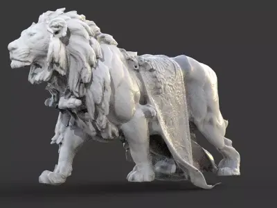 Lion sculpture Fantasy  3D model