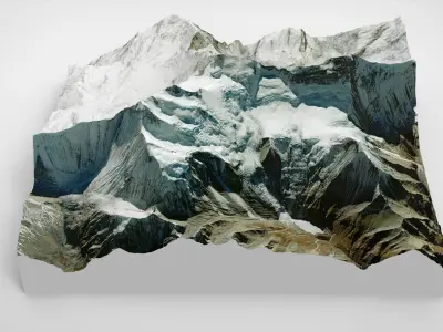 Mountain landscape Dhaulagiri Himalayas Nepal 3D model