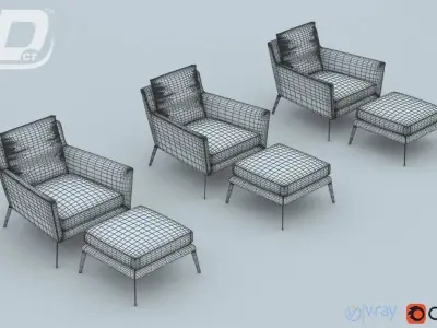 Jaris lazy chair 3D model