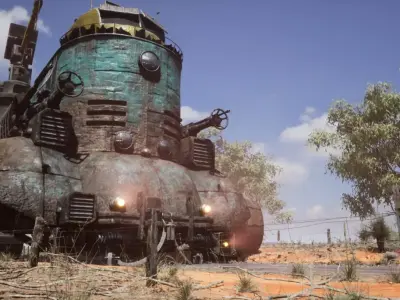 Dieselpunk Vehicle Low-poly 3D model