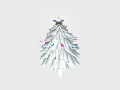 Christmas Tree 04 Snow Colored - Cartoon Interior Decoration Low-poly 3D model