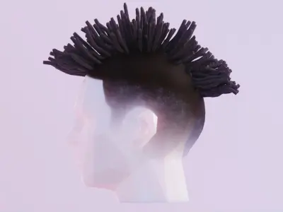 Mohawk Dreadlocks Low-poly 3D model
