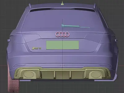 Audi RS3 Sportback High Quality Rear Side 3D Model 3D Printable 3D print model