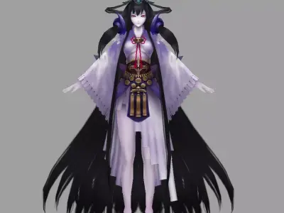 Angel final fantasy xiv character art Low-poly 3D model