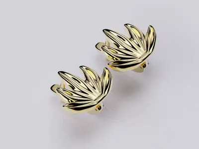 Earrings Floral Bit 3D print model