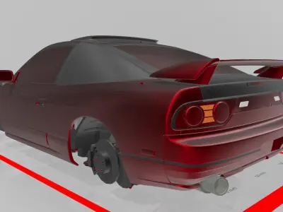 180SX Type X wing for RC 3D print model