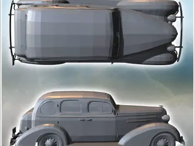 Chevrolet Master Deluxe 1936 sedan car 13 - Modern WW2 WW1 World 3D print model