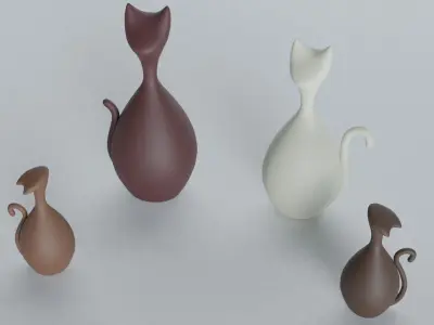 Cat figurines 3D model