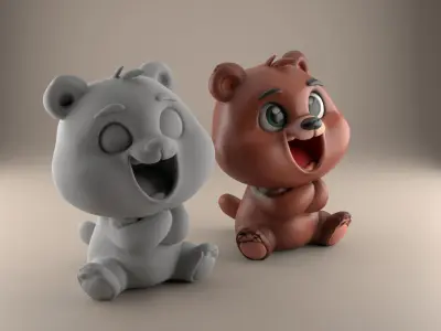 Cute Bear STL File 3D Model for Decoration Gift 3 3D print model