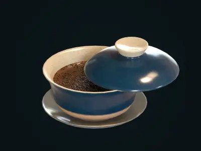 Teaset Low-poly 3D model