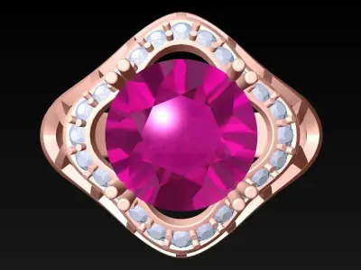 Diamond Ring - Womens Rings - GN250 3D print model