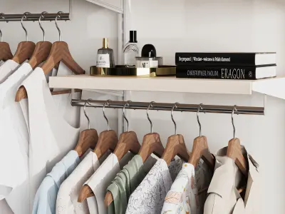 Wardrobe wall module dresses clothes 2 3D model