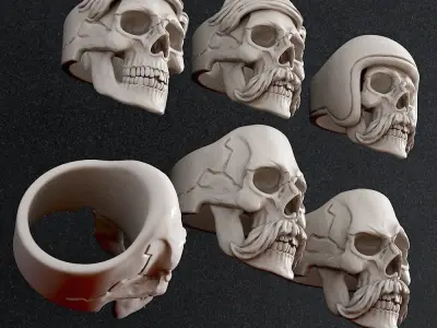 Jewelry Ring skull 3D print model