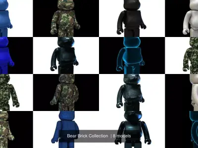 Bear Brick Collection  3D Model Pack