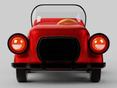 Toon Style Red Toy Car 3D model