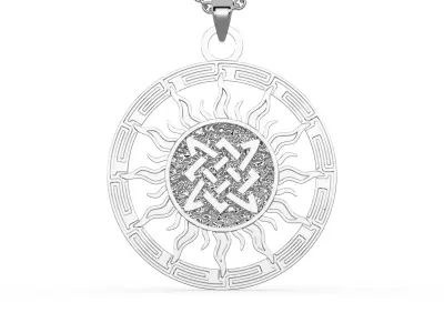 Silver pendant amulet  Star of Lada of the Virgin Mary 3D print model