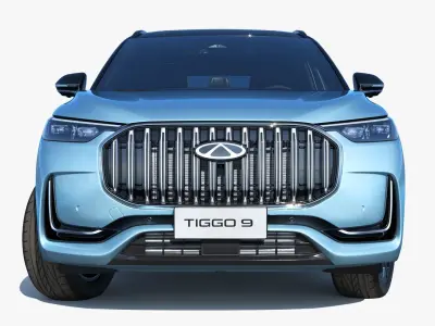 2024 Chery Tiggo9 AWD 7-seater version with low interior 3D model