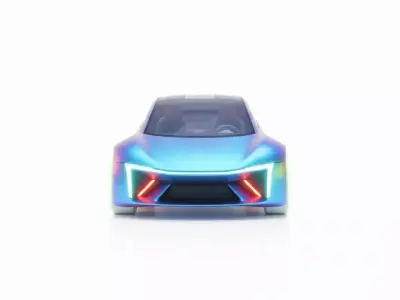 Iridescent Next-Gen Electric Concept Car Low-poly 3D model
