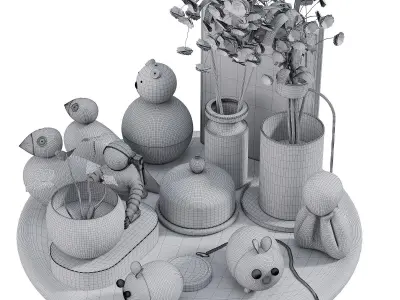 Decorative set 011 3D model get