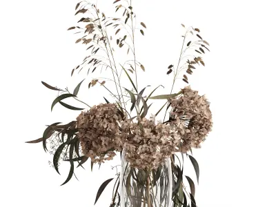 Dry bouquet and book 3D model