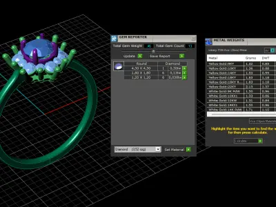 diamond anturage ring Free 3D print model