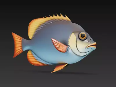Fish Realistic 3D Model - Low Poly Realistic Game Ready Low-poly 3D model