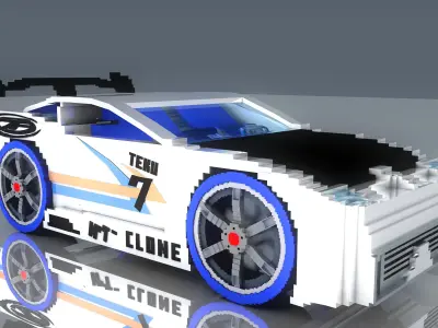 Minecraft Power Rage Car 3D Model V1 Free 3D model