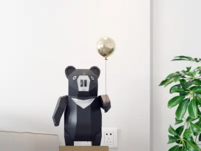 Modern Bear Balloon Sculpture 3D model