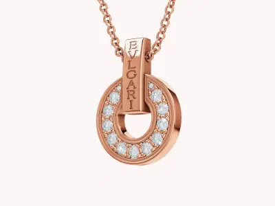 BULGARI - BVLGARI BVLGARI - NECKLACE - HOLE WITH DIAMONDS 3D print model