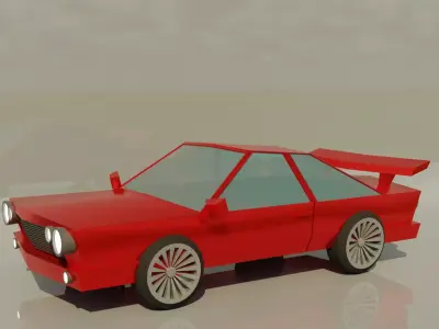 Minimalist Low Poly Car Model Low-poly 3D model